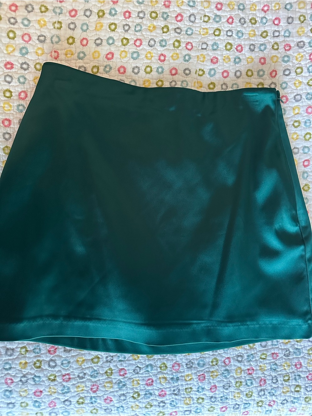 Abercrombie Emerald Satin A-Line Skirt